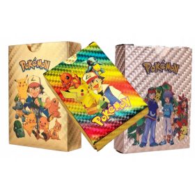   POKEMON PIKACHU KOLEKCIJSKE KARTICE 3v1 165 KOMPLETOV DARILNI SET ZLATO ČRNO MAVRIČNO