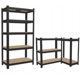   Garažni regal z možnostjo skladiščenja kovinskih materialov GardenLine 180 x 90 x 30 cm, z nosilnostjo do 175 kg na polico. Ta stabilen regal s petimi policami je odličen za urejanje prostora v garaži