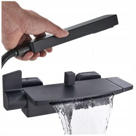   Optimized Name: Slovenska stenska armatura za kad in tuš s črno prho Waterfall Ari

Optimized Description: 
Slovenska pipa za tuš za kopalno kad, stenska polica s tušem slap v črni barvi znamke Ari je