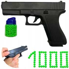   PISTOLET NA KROGLE PLASTIČNI GLOCK 17 IMITACIJA OROŽJA ČRNA + 1000x NABOJI