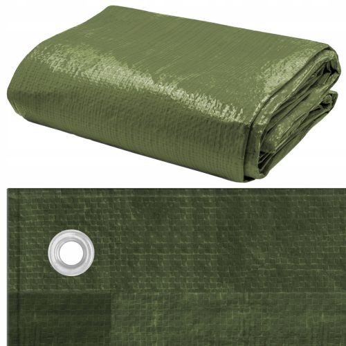 Zeleno Polietilensko Ponjavo 8x12m, 90g/m2 z Ojačanimi Robovi
