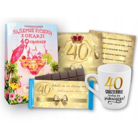   Elegantno darilo za 40. rojstni dan za žensko, mamo - skodelica, čokolada