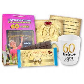   Darilo za 60. rojstni dan - Čokolada, skodelica, darilna vrečka