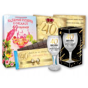   Darilni set za 40. rojstni dan za žensko, KOZAREC ZA ROJSTNI DAN, DODATKI