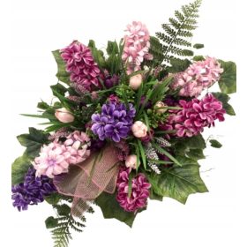 Nagrobni okras v roza in vijolični barvi