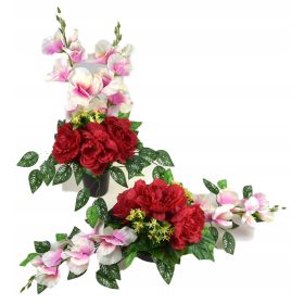 STROIK Z UMETNIMI ROŽAMI IN VAZO