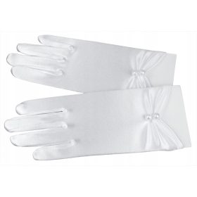 Eleganten komplet belih rokavic za prvo obhajilo s perlicami