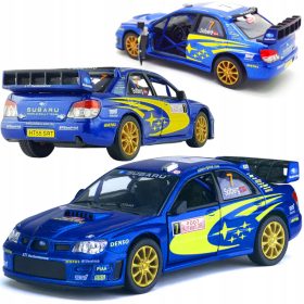   Avto Kinsmart Subaru Impreza 1:36 Modra Metalni Model + Avtomobilski Komplet