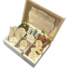 Pamiątka svetega obhajila, belo škatlo, set za graviranje