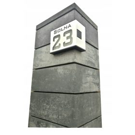   Hišna številka Deluxe s solarnimi LED lučmi za japonski dizajn Aku XL32x23