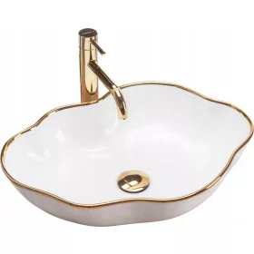 Umywalka Asimetrična Pearl Gold Edge REA