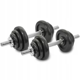   NASTAVLJIVE ŽELEZNE UTEŽI KOMPLET DUMBS 2x10KG GRIFF PLOŠČE 20kg