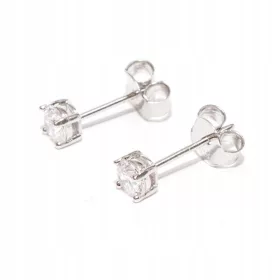    Srebrni uhani s kubičnim cirkonijem, 3 mm, srebro 925, kamenčki iz kubičnega cirkonija