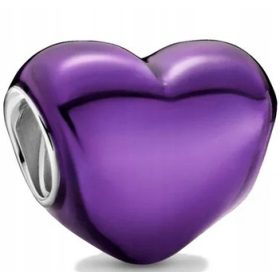 arobno vijolično srce iz srebra 925