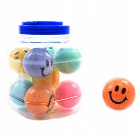   Gumijasta žoga za skakanje SMILES, večbarvna, premer 6 cm, komplet 10 kosov