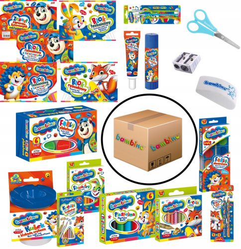 MEGA ŠOLSKI PAKET Bambino | Komplet za šolo (19 elementov) + 2 dodatna izdelka