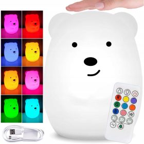 Bel nočna svetilka z LED medvedkom
