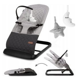   Bujaczek za dojenčke Kidwell Laro | Ležalnik za dojenčke s 2 igračkama siva naglavna | Primeren od rojstva naprej