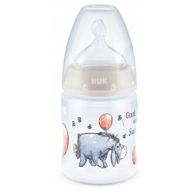   NUK STEKLENIČKA 150 ML 0-6M PRVA IZBIRA + OSIOŁEK KŁAPOUCHY SIVA 10743932