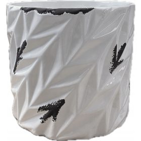 Ceramični cvetlični lonec s pokrovom bela 14 cm