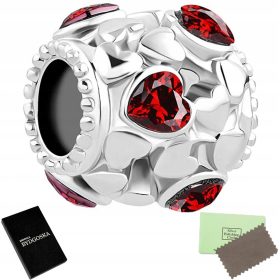   SREBRNI SRČNI OBESKI ZA PRIVEZOVANJE ZA BISER CHARMS 925 SREBRO