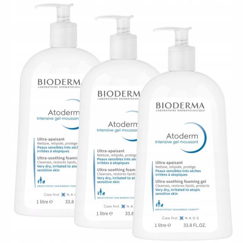 Bioderma Atoderm Intensive Gel Moussant - Nežni Čistilni Gel za Suho in Atopično Kožo, 1000 ml