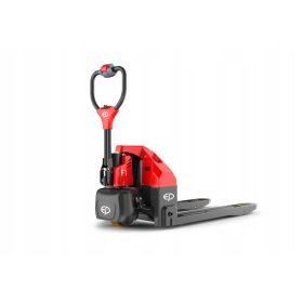   Električni paletni viličar EP-Equipment F1 1.5T s praktičnimi funkcijami za industrijske potrebe. Zmogljiv akumulator AGM 24V/65Ah, integrirana polnilna enota in trajen modul za stabilen pogon. Model 