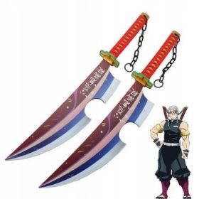 Katana meč Uzui Tengen set 79cm Kimetsu no Yaiba 2 kosa