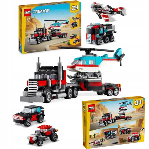 LEGO Creator 31146 tovornjak in helikopter + voščilnica božič, babičin dan, dedkov dan, dan žena, materinski dan, novo leto, rojstni dan 15 x 12 cm