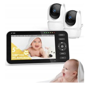   GHB elektronska varuška z 2 kamerama in 720P HD IPS z VOX načinom in merjenjem temperature