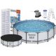 Bestway vrtni bazen s steklenim okvirjem 488 x 122 cm