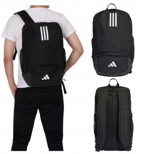 Večnamenski šolski nahrbtnik Adidas Tiro, črn/beli, primerna velikost A4