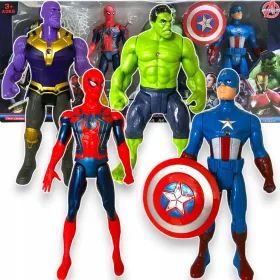 AVENGERS ZESTAW 4 FIGURICE HULK SPIDERMAN AMERICA