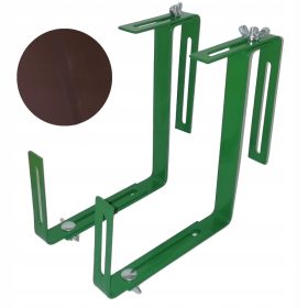   Rjav balkonski nosilec za cvetlično škatlo, kavelj, komplet 2 kos, prilagodljiv Greenmill