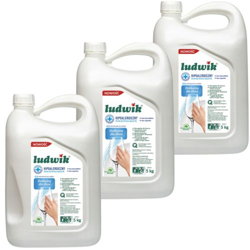 Pakiranje 3x detergenta za pomivanje posode Ludwik Hypoallergenic 5kg