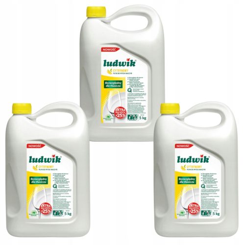 Ludwik Citrus Dishwashing Liquid Set 3x 5kg