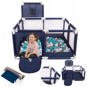 Selonis Kvadratni Kojec z Košem Modre Barve 125 x 125 cm