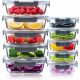 10x Stekleni posodi za hrano Lunchbox s pokrovi - Set za shranjevanje hrane