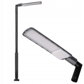   Stolpna svetilka Ux 150W 5000K IP65 + redukcija za stebre za osvetlitev 90° 60mm-60mm + stebri za osvetlitev 60mm 3m 20x20cm črni (1488 + 2777 + 8602)