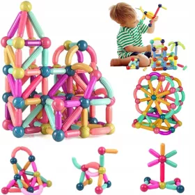   MAGNETNE KONSTRUKCIJE UČNE KOCKE VELIK SET 64 STEM ELEMENTOV
