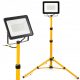 Halogenski LED reflektor 100W + stativ za gradbene namene, nevtralno bel
