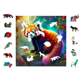    Lesena sestavljanka 25 x 25 cm MALI PANDA 160 kosov Lesena sestavljanka