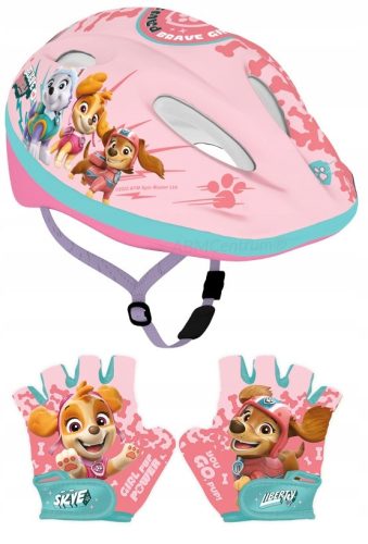 PAW PATROL dekliška kolesarska čelada + PAW PATROL DEKLIŠKE KOLESARSKE ROKAVICE