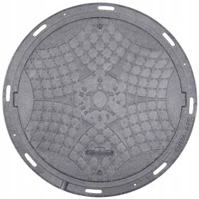   Okrogla revizijska loputa za greznice Polimerni pokrov 600 EKO siv 1,5 T 60 cm