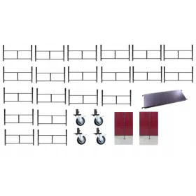   Profesionalni komplet za gradbena dela - 20 kosov + 4 kolesa + ploščad + 2 prečki