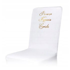   Pokrivalo za obhajilni stol s pozlačenim napisom "Obhajilo"