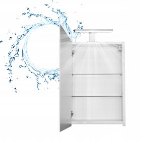   Bela kopalniška omara z ogledalom in LED osvetlitvijo 50 x 60 cm