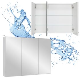   Bela stenska kopalniška omara z ogledalom 85 cm in mehkim zapiranjem