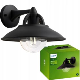  Philips zunanja črna LED stenska svetilka CORMORANT E27 IP44 Laterna