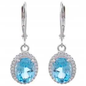  MARKIZOVI UHANI IZ NARAVNEGA SREBRA S ŠVICARSKIM TOPAZOM